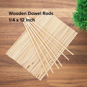 50 Bamboo Dowel Rods: 1/4 x 12 Inch, DIY Craft Sticks