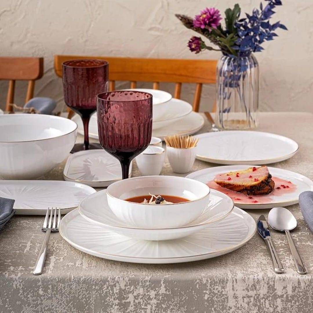 Porcelain Dinnerware Set for 12 (59 Pieces)