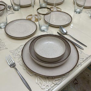 24 Piece Porcelain Dinnerware Set for 6 - Includes Dinner Plates, Pasta Plates Deep Plates Bowls -Elegant Tableware