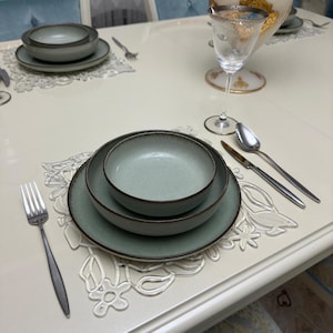 24 Piece Porcelain Dinnerware Set for 6  Dinner Plates, Pasta Plates Deep Plates Bowls -Elegant Tableware