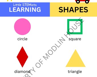 Pequeños STEMistas de Modlin House n.° 801: Aprendiendo formas con prueba en PDF