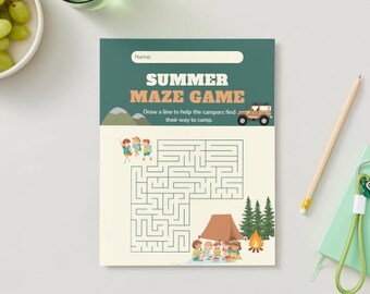 N.° 904 - Juego de laberinto de campamento de verano en formato PDF (8,5 x 11 pulgadas)