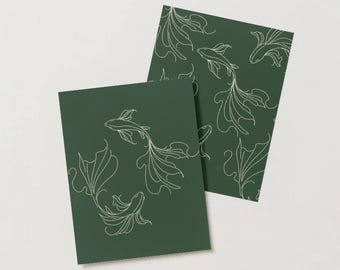 N.° 109b Arte: Peces que fluyen en verde, PDF y PNG