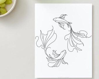 Arte n.° 109c: Pez flotante en blanco, PDF y PNG