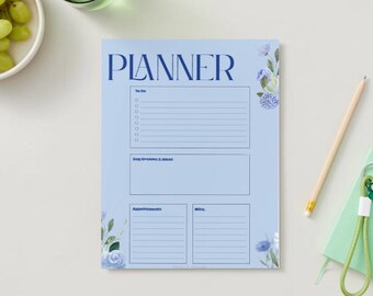 N.° 902c - Planificador Grandmillennial, Azul (PDF, 8,5 x 11 pulgadas)