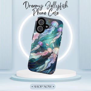 Dreamy Jellyfish Phone Case - Aesthetic Ocean Fantasy Art, Elegant Underwater Design, Pastel Deep Sea Phone Cover, Cute Gift for Sea Lovers