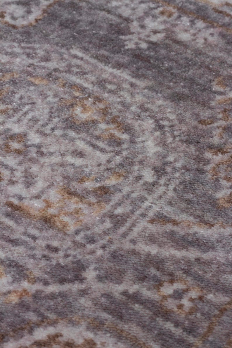 Taftan Gri Tencel Uşak Halısı Eskitme Pakistan Overdyed image 8