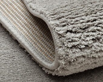 Modern Round Solid Rug | Light Grey Dust-Free Ultra Thick Soft Pile | Micro Polyester Machine Woven Round Area Rug Turkey
