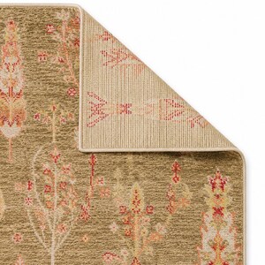 Red Tencel Ushak Area Rug, Traditional Boho Woven Carpet image 7