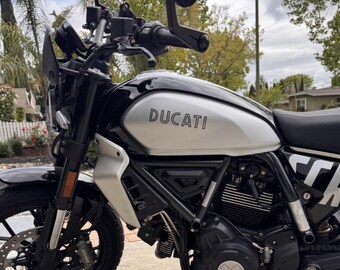 thumbnail image 2 of Multifix Retro Ducati Fuel Tank Vinyl Decal Sticker - 190mm X 32mm (Multi-Colored, Set Of 2) 2 of 5