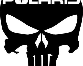 Zwei Polaris Punisher Skull Aufkleber: ORACAL Vinyl-Aufkleber
