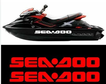 Sea-Doo ロゴ デカール ステッカー - 32 インチまたは 8 インチ - (2 枚セット)