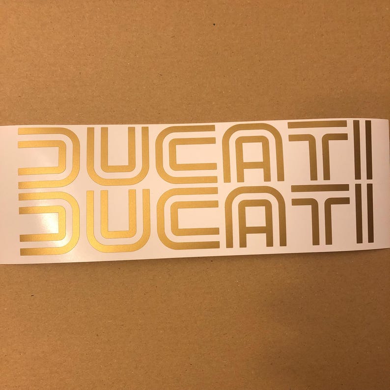 Ducari Sticker Two Retro Ducati Stickers Decals for Bikes Fuel Tanks Motorcycle Belly ...