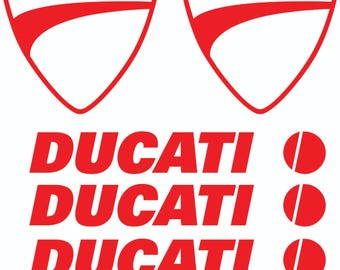 Adesivi in vinile Ducati Corse: serbatoio carburante, carenatura, casco per moto