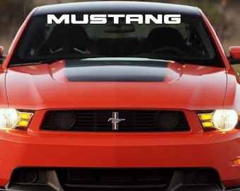 Calcomanía de vinilo para Ford Mustang, emblema del logotipo del Ford Mustang F-150 Sport GT USDM, texto del logotipo del parabrisas del automóvil