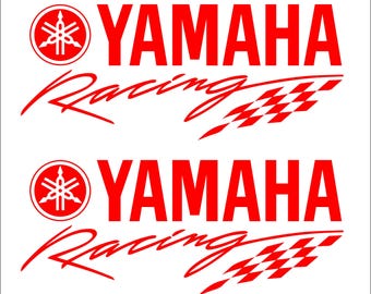 Two Yamaha racing logo decals stickers for motorcycle fairing fuel tank car window bumper laptop and more