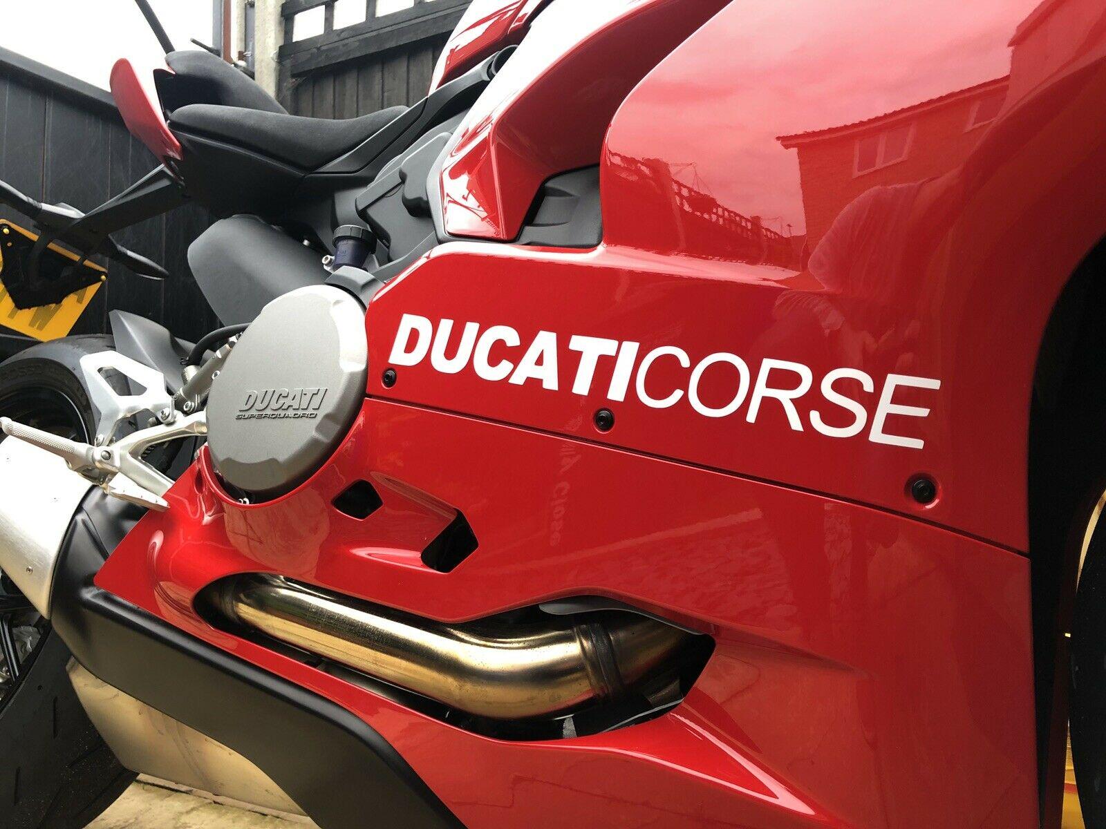 Labelbike Ducati Silver Racing Tank Stickers – Set Of 2 Pre-Spaced Decals For Modern Ducati Models
