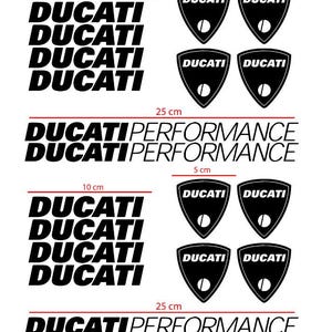 DUCATI CORSE decals stickers skit for bike fuel tanks motorcycle belly pans helmets car windows and more