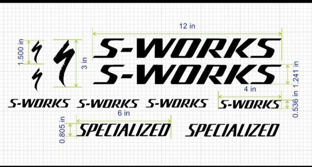 11x Specialized S-works Stickers Decals Vinyl Frame Bicycle Mtb Road ...