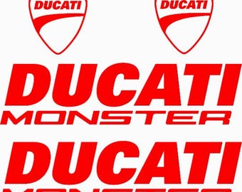 Set vinylstickers Ducati Monster: stickers voor motorfiets, auto en laptop