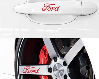 Ford Logo Decals: Wheels, Door Handles, Laptops - 8 Piece Set