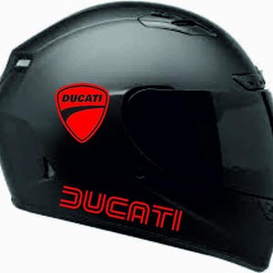Pegatinas con el logotipo retro de Ducati para cascos de bicicleta, tanques de combustible, protectores de cárter de motocicletas, ventanas de automóviles