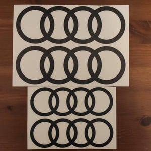 4pcs Audi rings decals stickers for door sill windows thresholds car vinyl graphics s line a4 a6