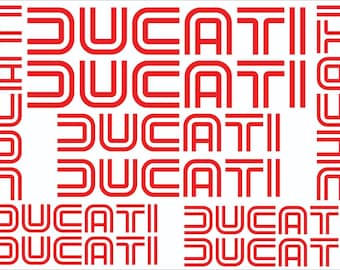 Adesivi Ducati retrò: kit di decalcomanie in vinile da 10 pezzi