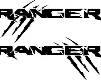 2 piezas de calcomanías adhesivas FORD RANGER con diseño de rayas y garras para carreras deportivas, para coche, camión, SUV, F-150