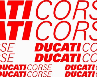 Decalcomanie Ducati Corse: adesivi in vinile Oracal per moto, auto, casco