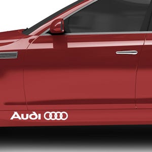 Due adesivi con anelli Audi per soglie, soglie delle portiere, grafiche in vinile per auto, S Line A4 A6