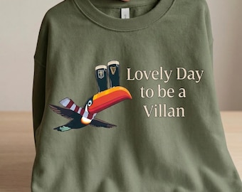 Aston Villa Toucan Guinness inspiriertes Sweatshirt, Retro Fußballbekleidung