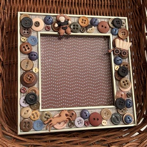Little Cowboy or Cowgirl Button Frame Button Art, Gift, Unique Frame ...
