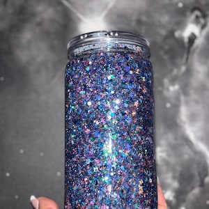16oz Glitter Snow Globe Tumbler: Suspended Flow Acrylic Cup
