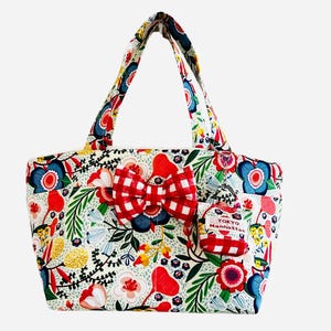 Floral Print Small Tote Bag, Waterproof Lunch Bag (11x6x5 inch)