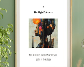 The High Priestess Tarot Card Print | Feminine Spiritual Decor (Digital Download)
