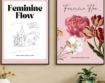 Feminine Flow Art Prints | Boho Zen Decor (Digital Download)