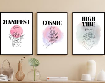 Zen Art Poster Set | Cosmic, Manifestation, Mindfulness (Digital Download)