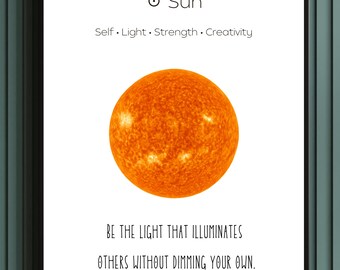 Sun Astrology Print | High-Vibe Tarot Poster (Digital Download)