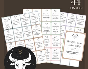 Taurus Personal Growth Cards – Zodiac Affirmations, Journal Prompts (Digital Download)