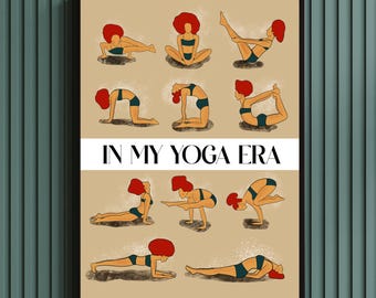 Yoga Poses Poster – Minimalist Print, "In my Yoga Era" (Digital Download)