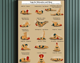 Yoga Poses Print – Relaxation and Sleep Guide (Digital Download)