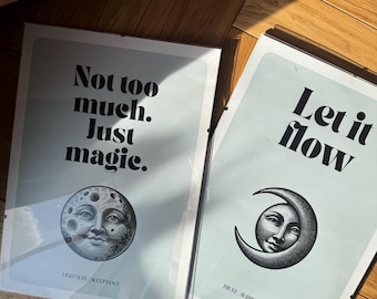 Zen Moon Art Print | Boho Spiritual Decor (Digital Download)