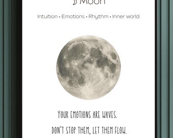 Moon Tarot Astrology Print | Feminine Spiritual Wall Art (Digital Download)