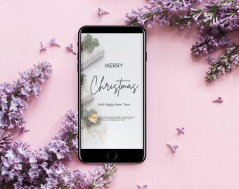 Plantilla de tarjeta de felicitación de Navidad y feliz año nuevo