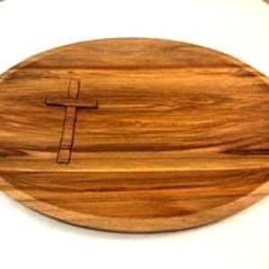 Handcrafted Wooden Cross Catch All Tray-Unique Sweet Gum Valet Tray-Religious Gift-custom engraving-Rustic Nightstand or Entryway Organizer