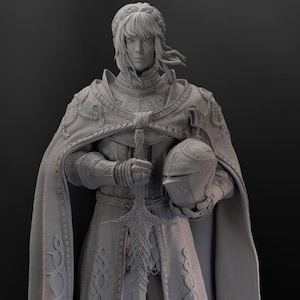 Needle Knight Leda 3D Resin Print | Fantasy Warrior Model | Unpainted Kit | Dark Fantasy Sculpture | 3D Printed Heroine | Collector Piece