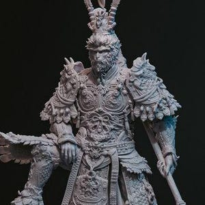 Wukong – Black Myth: Wukong – Monkey King | Unpainted 3D Printed Statue | Black Myth Fan Art | Resin Miniature | Unpainted Model Kit