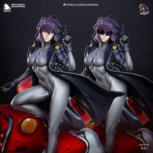 Motoko Kusanagi – Ghost in the Shell – Major Kusanagi | Unpainted 3D Printed Statue | Ghost in the Shell Fan Art | Resin Miniature