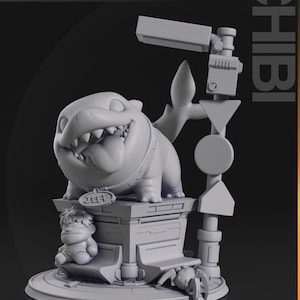 Jeff the Shark – Chibi 3D Printed Miniature | Resin Model Kit | Tabletop Gaming, Painting & Display